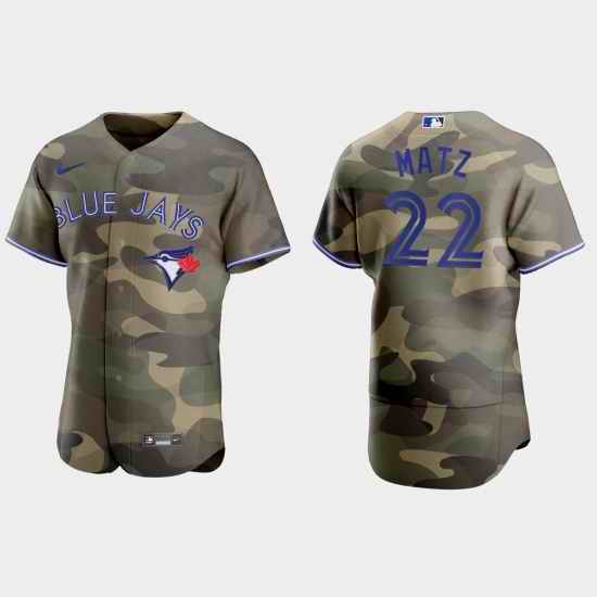 Toronto Blue Jays 22 Steven Matz Men Nike 2021 Armed Forces Day Authentic MLB Jersey  Camo